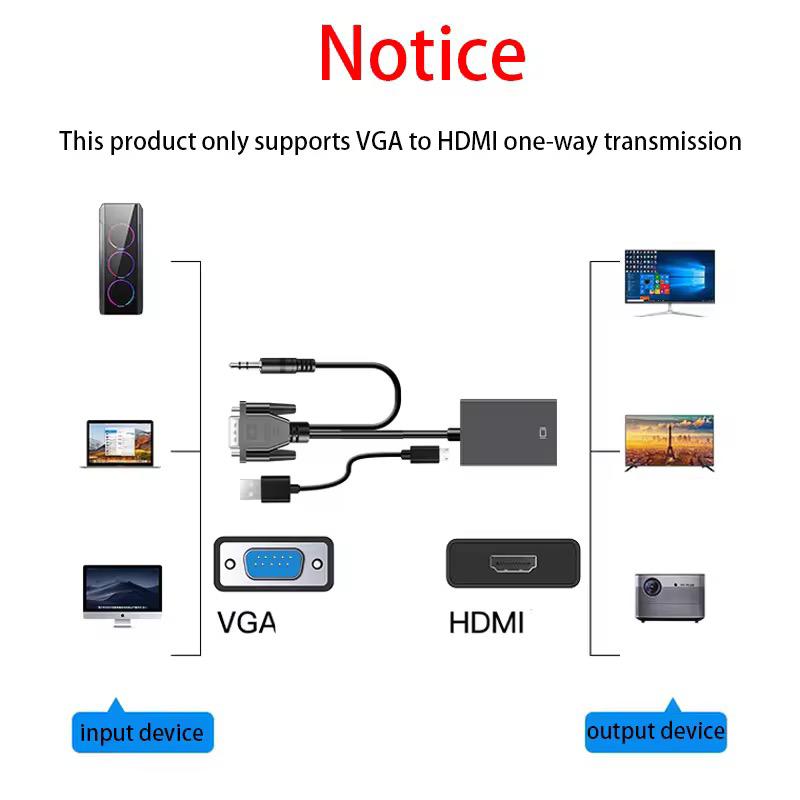 hdmi to vga, aux converter