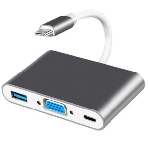 Type-C 3.1 to VGA Adapter 3in1 with PD and USB3.0 Converter Cable (GC)
