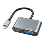 Type-C / USB-C to VGA & HDMI Adapter 2 in 1 - High Quality Converter - (GC)