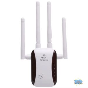 WiFi Extender with Ethernet Port – 300Mbps Signal Booster, 1-Tap Setup, Dual Mode Repeater & Access Point – GC