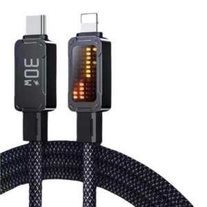 30W Type-C to Lightning Cable with Fast Charging & LED Display – For iPhone & Android | GC