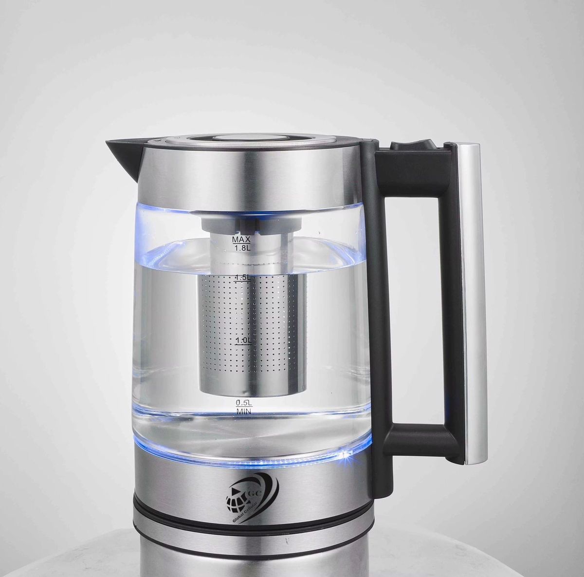 GC Borosilicate Glass 1.8L Electric Kettle with Tea Infuser &Blue LED Light